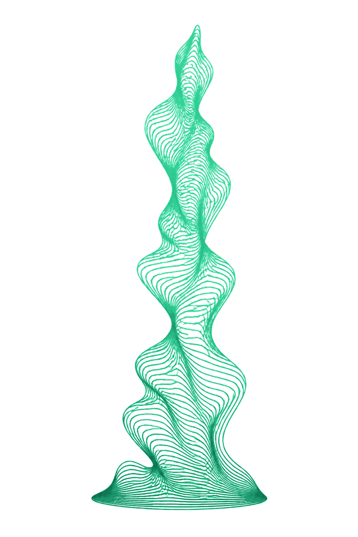 Columna vertical de líneas esmeralda